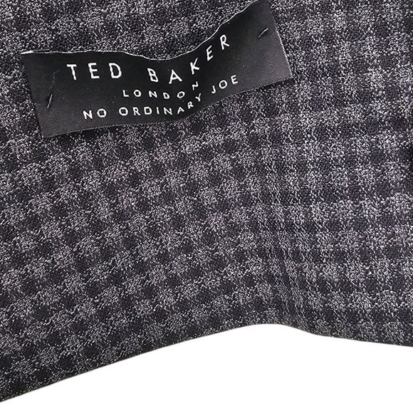 Ted Baker Mens 44L No Ordinary Joe Wool Black Gray Plaid Suit Coat NWOT - Picture 5 of 15